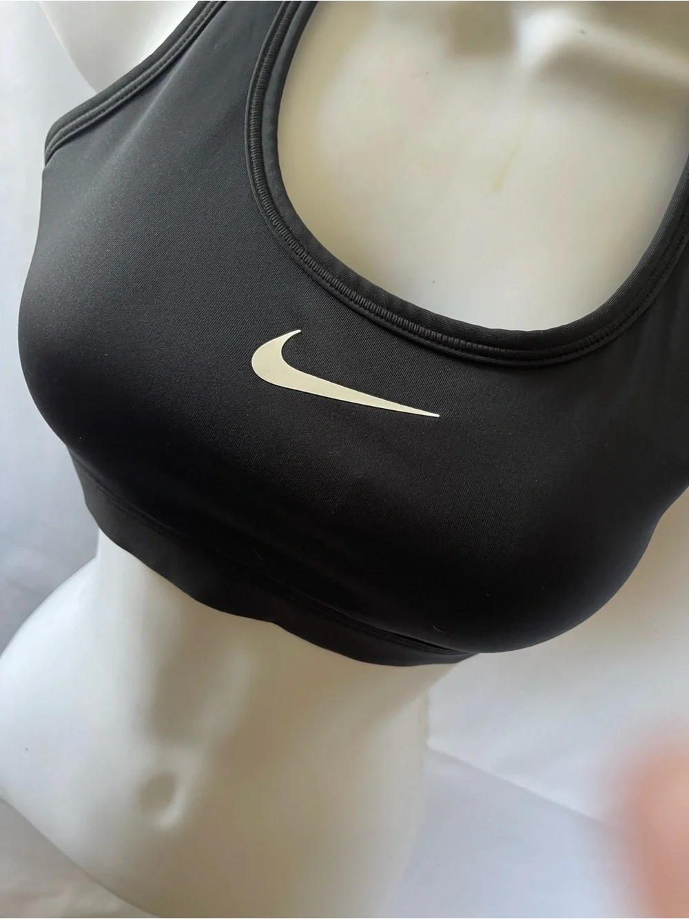 Nike Black Racerback Performance Sports Bra with White Swoosh